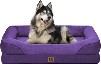 Chez Paw Waterproof Orthopedic XL Dog Bed for Large and Extra Large Dogs | Egg Crate Foam, 4-Sided Bolster Support, Waterproof Liner, Non-Slip Bottom, Machine Washable Cover, 42 X 30 Inch32