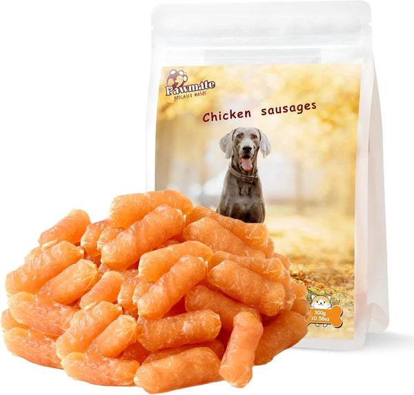 Pawmate Dog Treats Chicken Jerky Rings, Rawhide-Free Grain-Free Real Dried Tenders Natural Chicken Breast Dog Chewy Training Snacks for Small Medium Large Dogs Large Pack, 10.6 Oz11