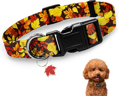 Kazazoo Dog Collar Cute and Soft Nylon Puppy Collar Girl Dogs, Adjustable Purple Dog Collars for Medium Dogs, Purple Flowers-M12