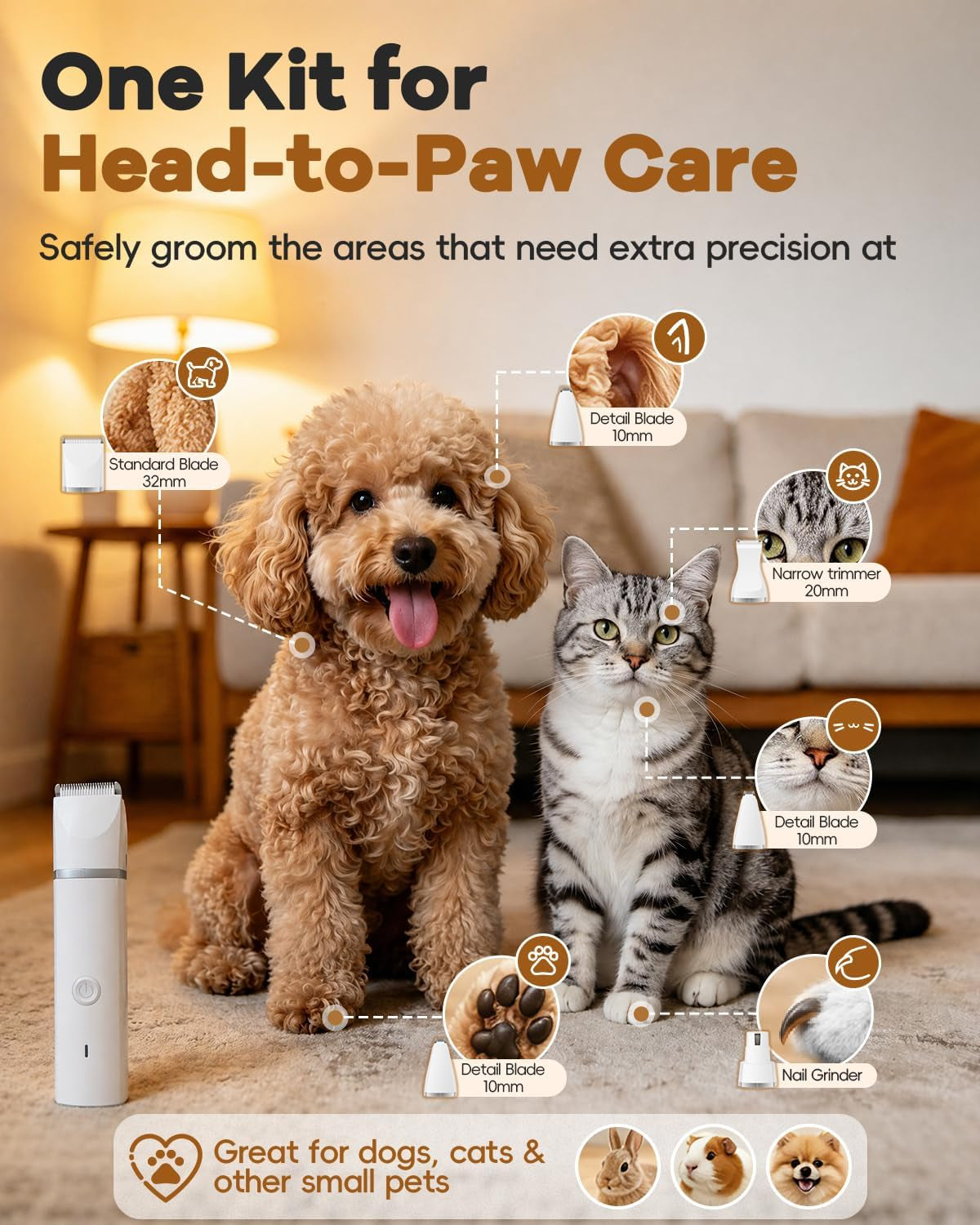 veeconn-dog-clippers-grooming-kit-hair-clipper-low-noise-paw-trimmer-rechargeable-cordless-quiet-nail-grinder-shaver-for-cats-and-other-pets