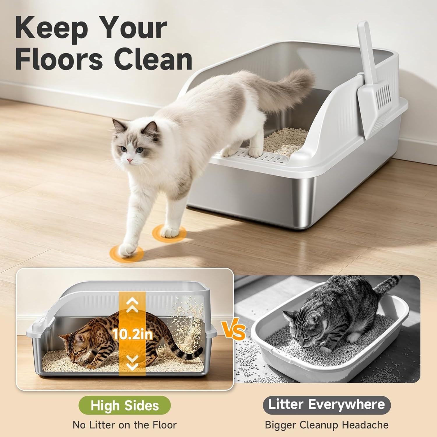 stainless-steel-cat-litter-box-with-lid-xl-metal-high-sided-litter-box-odor-free-open-top-litter-pan-easy-cleaning-anti-urine-leakage-non-stick-includes-scoop-light-grey