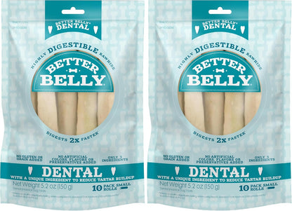 Better Belly Highly Digestible Rawhide Dental Chews, Treat Your Dog to a Chew with NO Artificial Colors or Flavors, 10 Count9