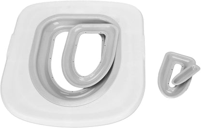 Reusable Cat Toilet Training Kit Universal round Elongated S ABS Trainer Tool for Kittens Pets Litter Box Alternative Potty System (White Tray, 1 Blue Inner Support)11