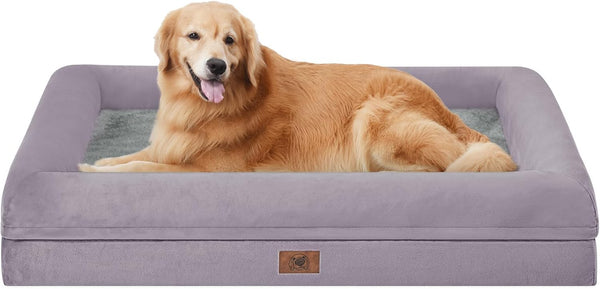 XL Orthopedic Waterprood Dog Bed for Extra Large Size Dogs | 360 Degree Bolster Support, Egg Crate Foam, Waterproof Liner, Non-Slip Bottom, Machine Washable Cover, 45 X 35 Inch24