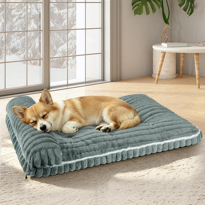 Dog Beds Medium Large Sized Dog, Dog Bed for Crate with Pillow(Grey, XL) | Comfort Large Dog Bed, Washable Dog Bed with Removable Cover, Durable Orthopedic Deluxe Plush Dog Crate Pad Bed10