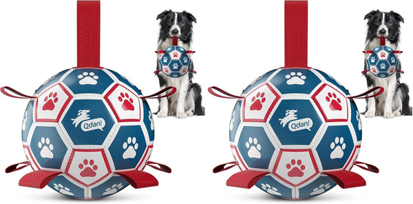 QDAN Dog Balls, 6 Inch Dog Soccer Ball with Straps, Herding Balls for Dogs | Outdoor Dog Toys Balls for 20-40 Lb Dogs, Puppy Ball to Keep Them Busy, Dog Pool Water Play Toy, Puppy Birthday Gifts14