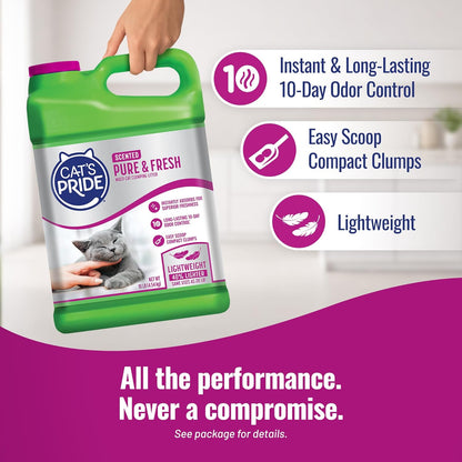 Cat'S Pride Premium Lightweight Clumping Litter: Pure & Fresh - up to 10 Days of Powerful Odor Control - Multi-Cat, Scented, 10 Pounds4