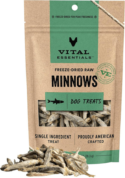 Vital Essentials Freeze Dried Minnows Dog Treats, 2.5 Oz Bag | Single Ingredient 100% Minnow, Premium Quality Protein, Grain-Free Treats, USA Made with U.S. & Globally Sourced Ingredients10
