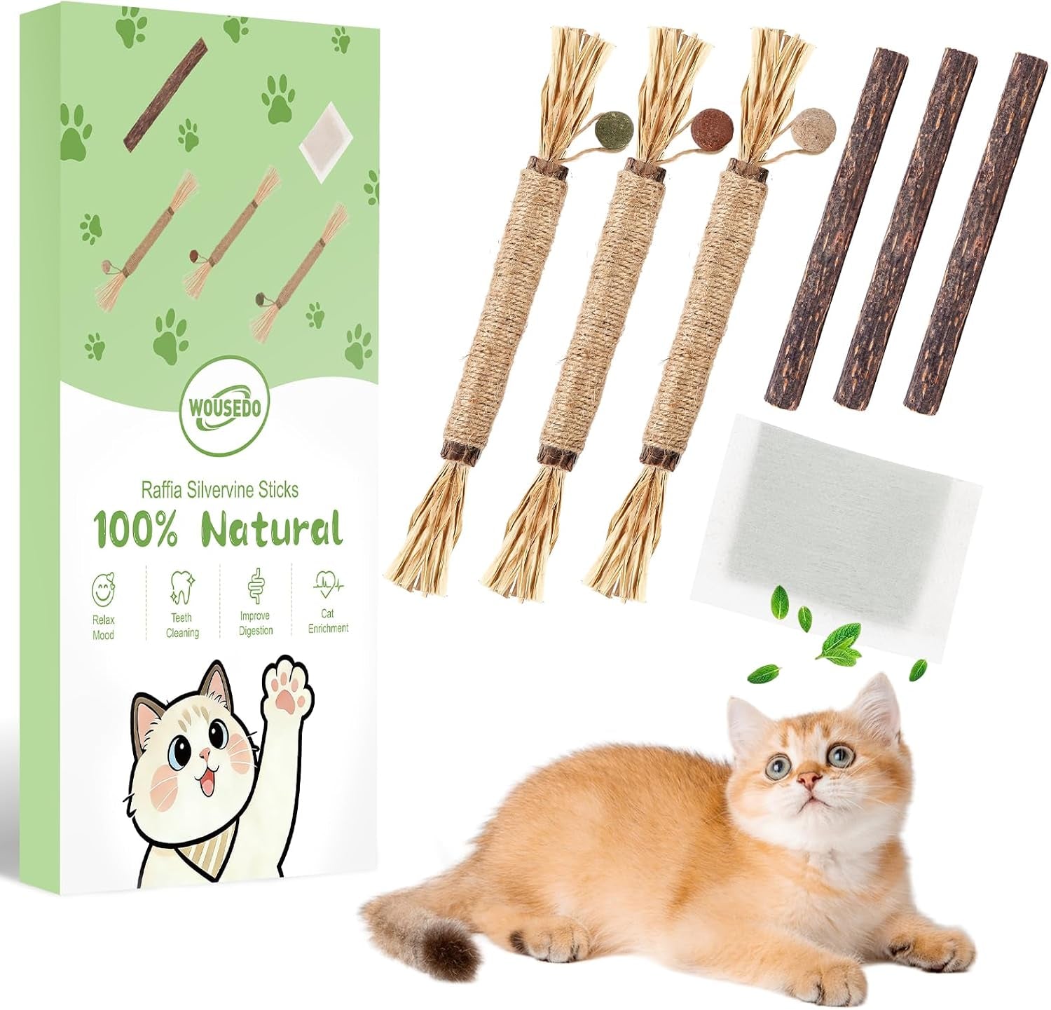 wousedo-7-pack-silvervine-sticks-cat-toy-with-catnip-matatabi-ball-natural-chew-toys-for-anxiety-relief-dental-care-teeth-cleaning-sticks-for-indoor-cats-kittens