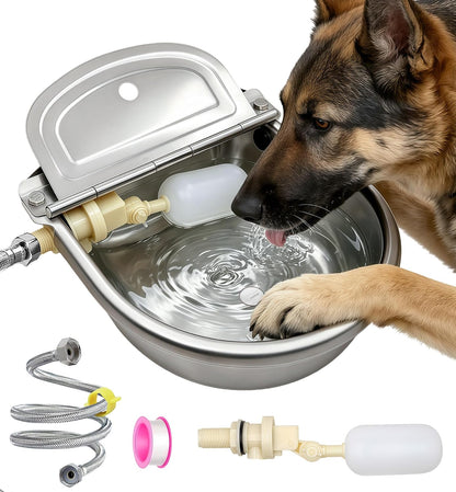 Automatic Dog Water Dispenser - Auto Filling Water Bowl for Dogs, Cats, Chickens and Livestock - Indoor Outdoor Pet Waterer Feeder with Float Valve1