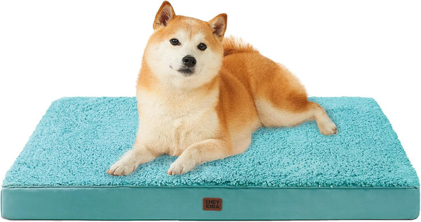 EHEYCIGA Orthopedic Dog Bed Large with Removable Washable Cover,Grey,41X27 | Egg Crate Foam Support,Durable Oxford Fabric,Non-Slip Bottom,Machine Washable,Soft Waterproof Plush Pet Bed Mat for Crate10