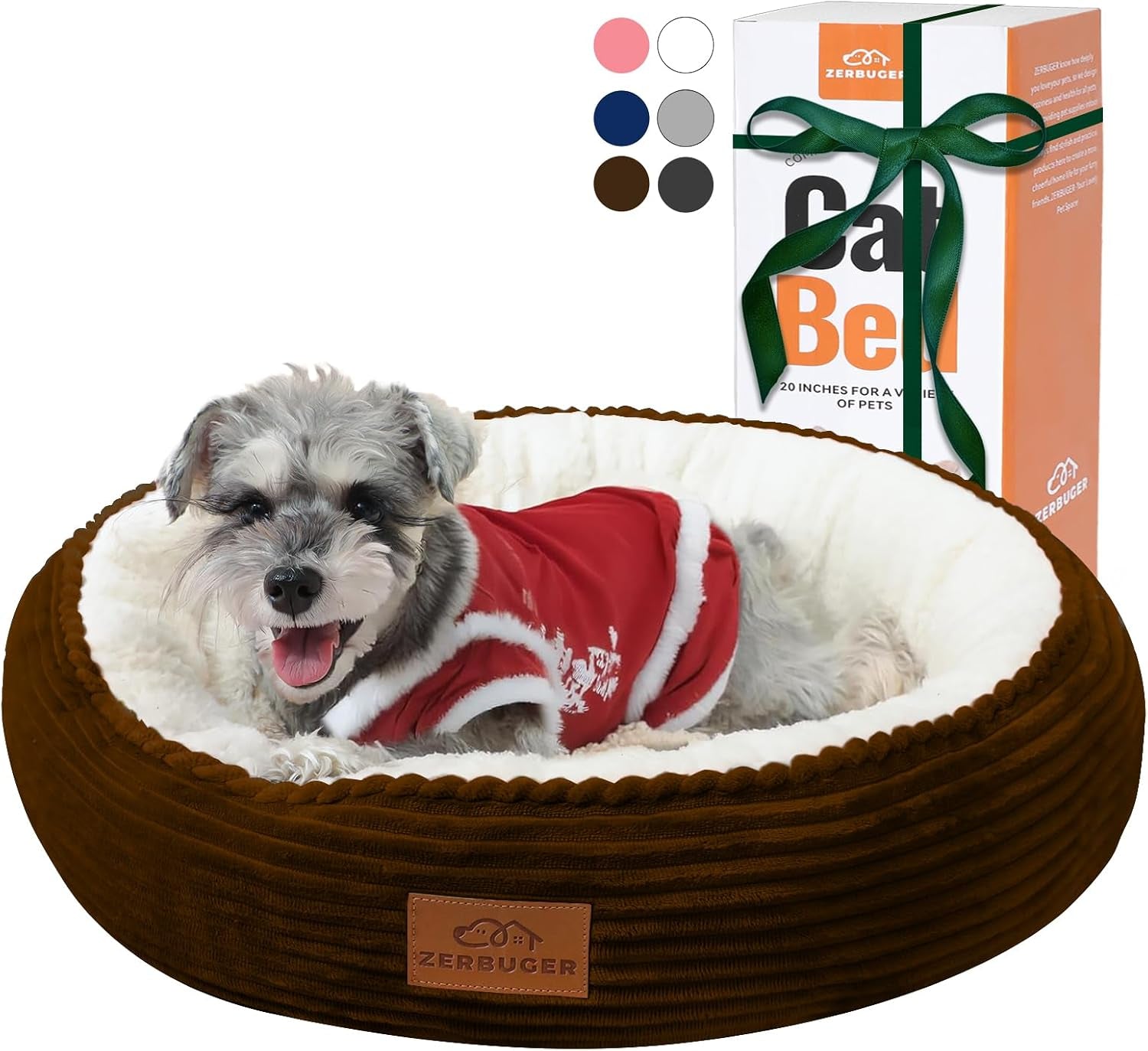 zerbuger-20in-washable-cat-beds-for-indoor-cats-round-donut-pet-bed-for-cats-small-dogs-puppy-kitten-anti-slip-bottom-calming-bed-gift-pink