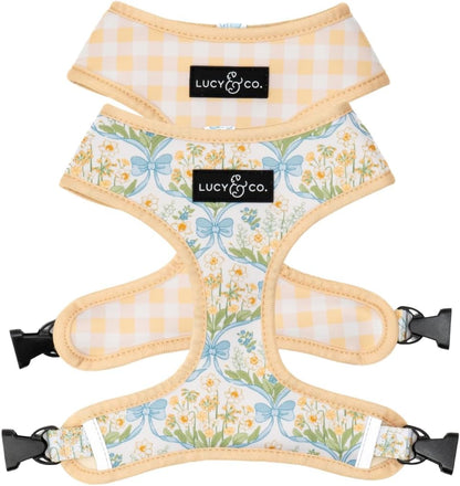Lucy & Co. Reversible Dog Harness - Water-Repellent Neoprene, Dual-Print Design, Easy Swap Style, Adjustable Comfort Fit - Take a Bow Reversible Harness - Small14