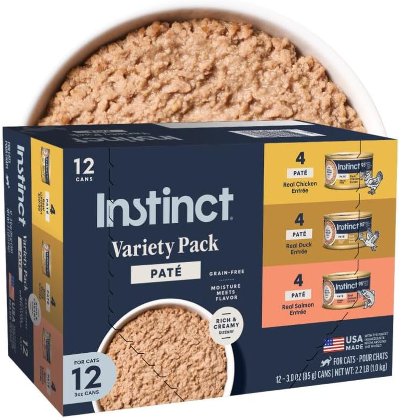 instinct-original-grain-free-recipe-variety-pack-natural-wet-canned-cat-food-by-natures-variety-3-ounce-pack-of-12-rich-creamy-pate-texture-high-protein-real-meat-whole-food-ingredients-grain-free-hydration-support