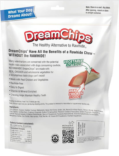 Dreambone Dreamchips, Rawhide Free Dog Chews Made with Real Chicken and Vegetables, 24 Count | Daily Chew, Digests Safely and Completely, Made with Real Chicken and Veggies, for Adult Dogs2