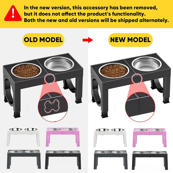 XIAZ Elevated Dog Bowls Large Breed Raised Dogs Bowl Stand Large/Medium Sized Dog Stainless Steel Food Water Bowl Stands 5 Heights Adjustable 9/11/12/14In Black Pet Feeder Dish Station7