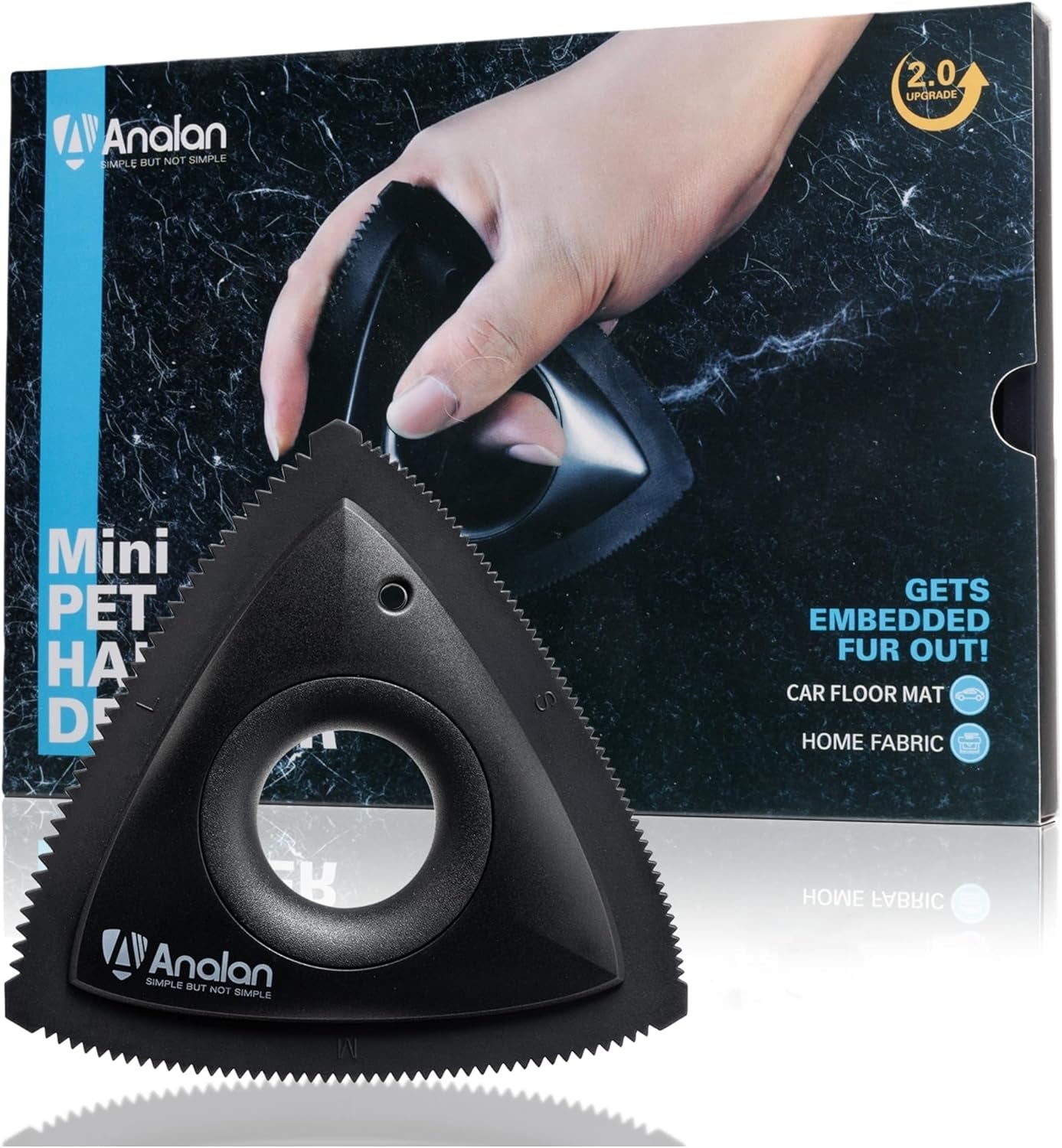 analan-mini-pet-hair-remover-for-car-detailing-dog-hair-tool-brushblack-deep-cleaning-reusable-rubber-gentle-on-fabrics-triangle-design-for-car-interiors-couch-rugs-carpet-mats-furniture