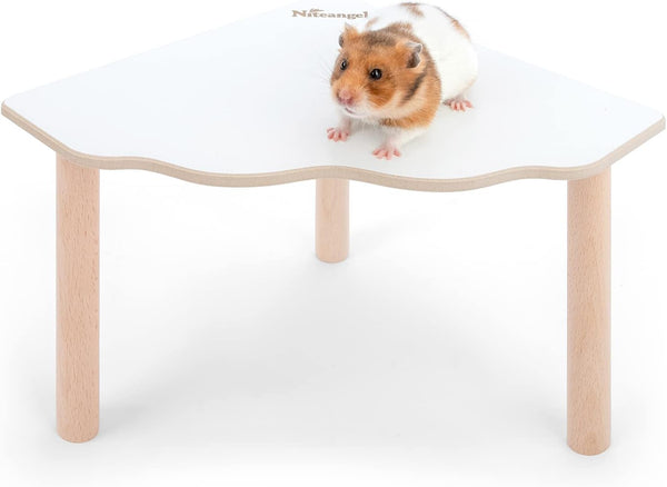 Niteangel Hamster Play Wooden Platform: Triangle - 9" L X 9" W - 6.3" H | Can Maximizes Cage Space & Enriches Pet Environment for Dwarf Syrian Hamsters Gerbils Mice Degus or Other Small Pets9