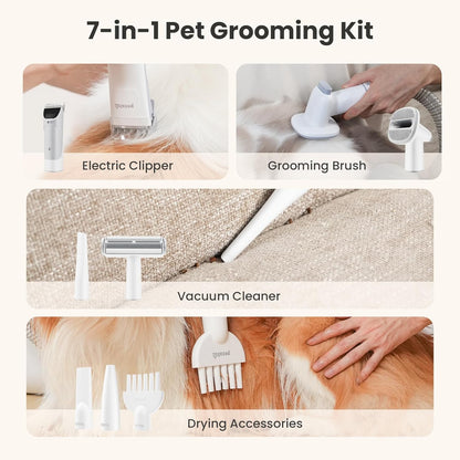 Pecute 7-In-1 Dog Grooming Vacuum & Dryer for Heavy Shedding | 10000Pa Suction, Adj Suction & Temp, Home & Salon Use, 55Db Low Noise, 1.7L Dust Cup, Reduces Flying Hair, Easy Cleanup3