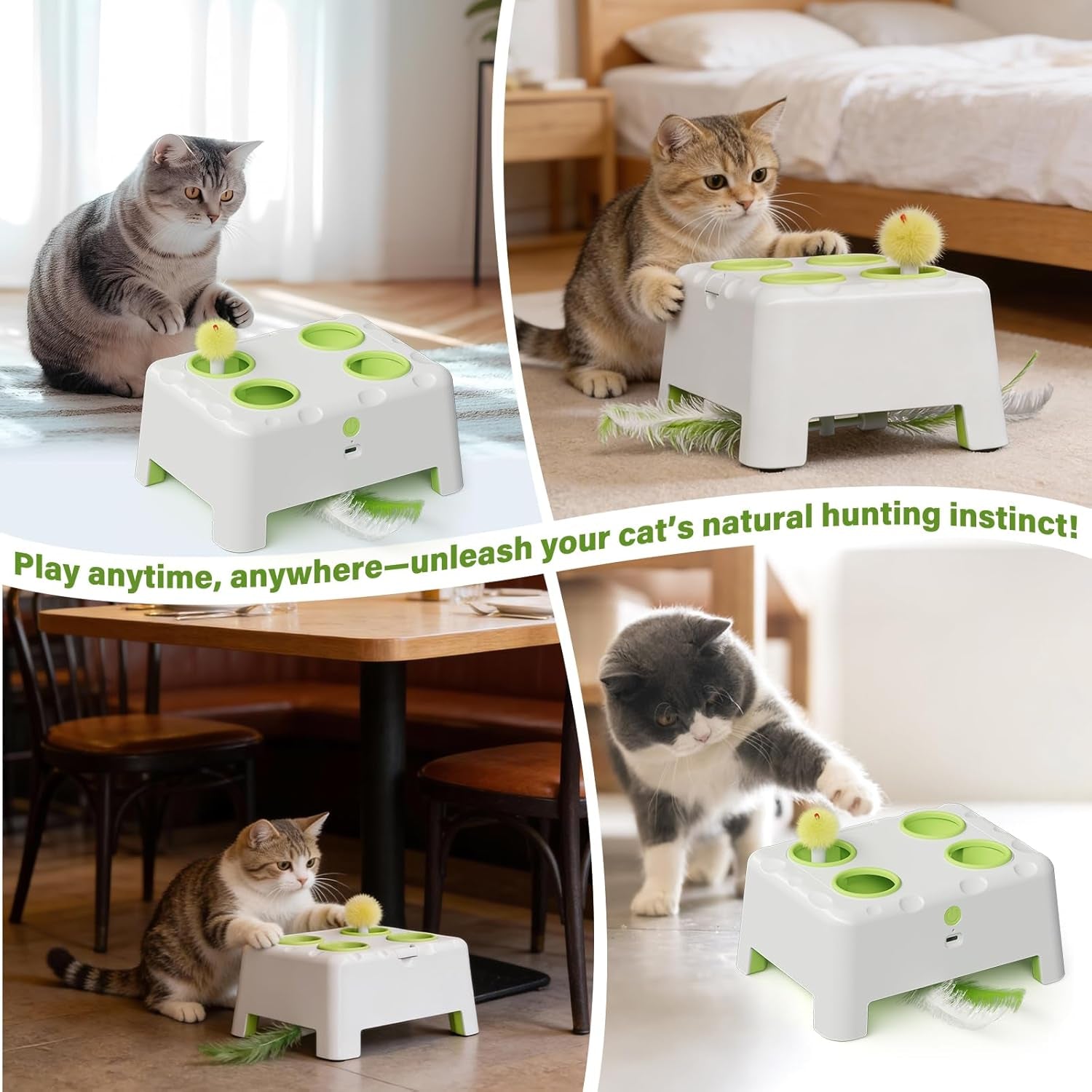 magic-house-interactive-cat-toy-with-3-modes-rechargeable-whack-a-mole-feather-toy-for-indoor-cats-4-holes-4-accessories