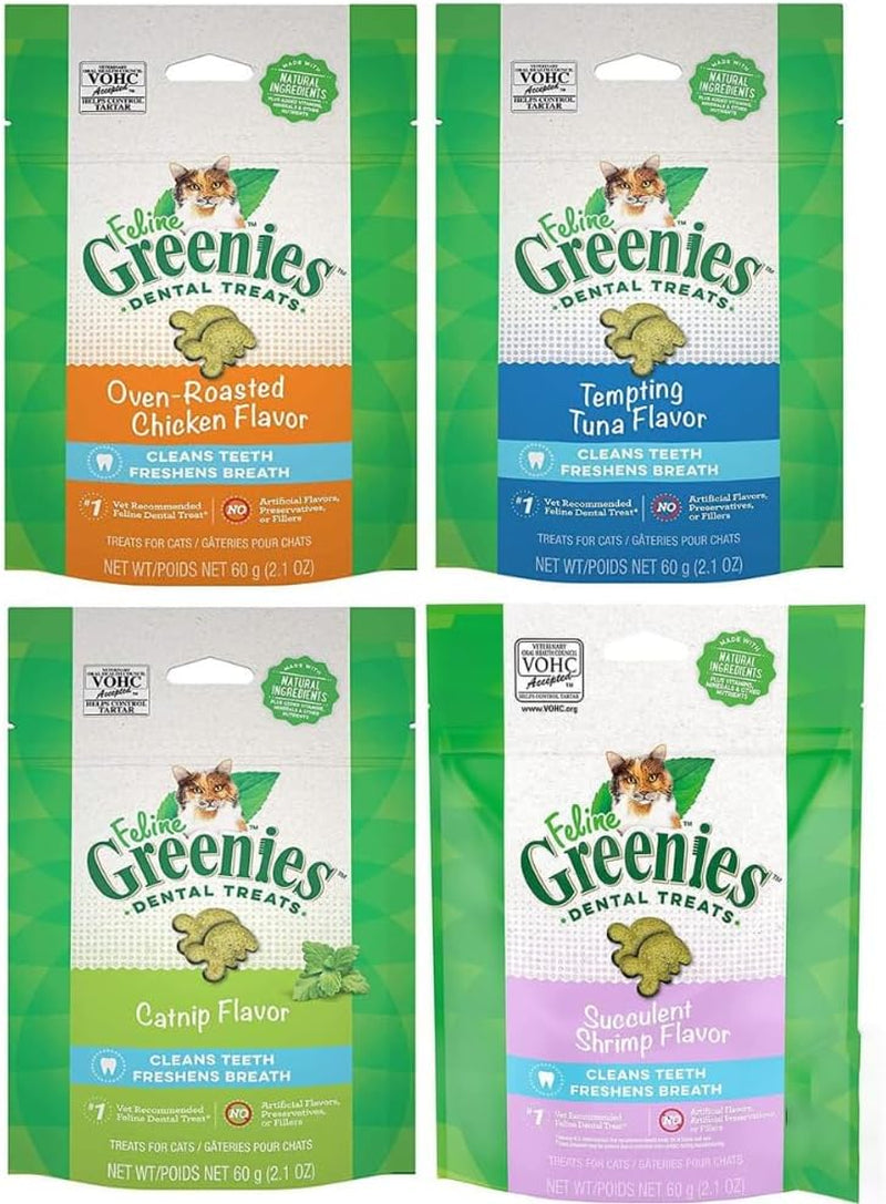 greenies-4-pack-feline-dental-cat-treat-variety-bundle-4-flavors-2-1oz-each-bag