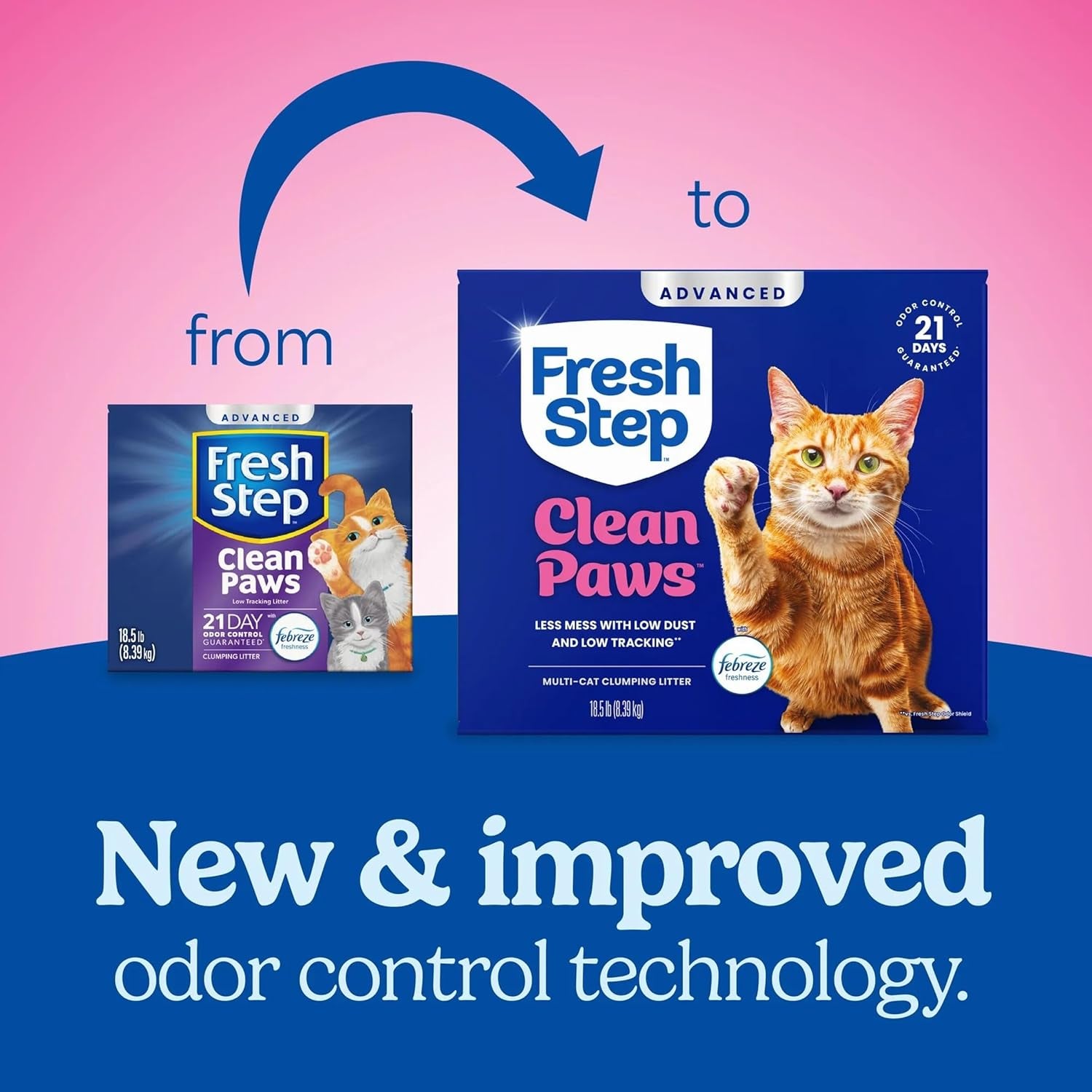 fresh-step-advanced-clean-paws-multi-cat-clumping-litter-with-febreze-freshness-low-tracking-18-5-lb-box-pack-of-2