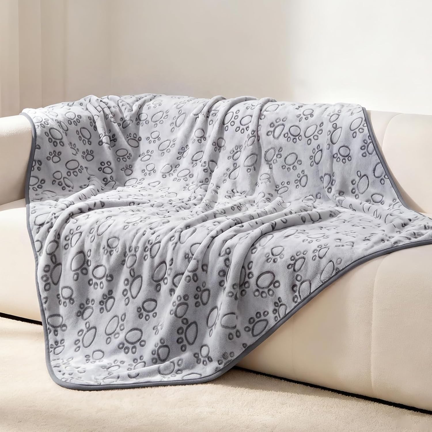 luciphia-fluffy-paw-print-dog-blanket-large-medium-small-soft-fleece-throw-300gsm-cozy-blanket-for-crate-couch-car-bed-a-puppy-cat-essential-and-dog-gift-for-pet-parents-grey-30x20