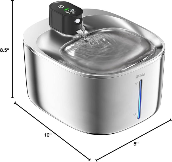 Cat Water Fountain Stainless Steel, 138Fl.Oz / 4.1L Cordless Cat Fountain | Wireless Pet Fountain; 4000Mah Battery; Indoor; Triple Water Modes; 25 Db Ultra-Quiet11