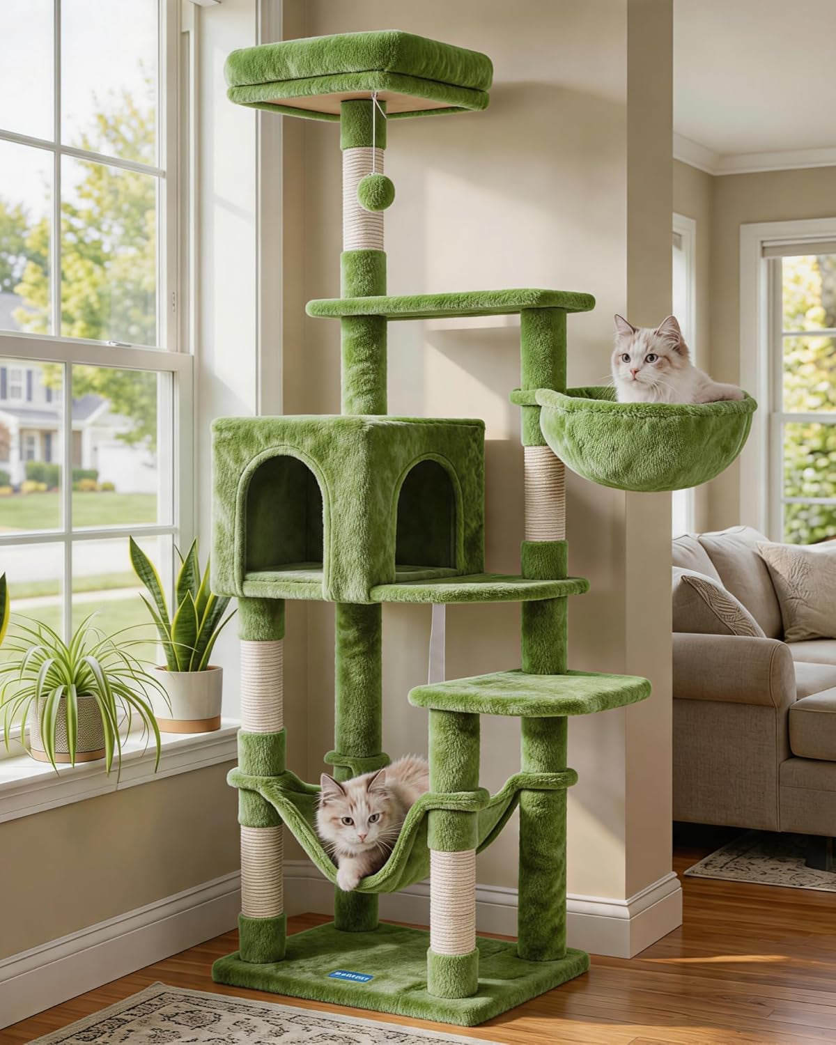 hey-brother-cat-tree-with-large-hammock-multi-level-cat-tower-for-indoor-cats-cat-condo-with-sisal-covered-scratching-posts-and-top-perch-light-gray-mpj050w