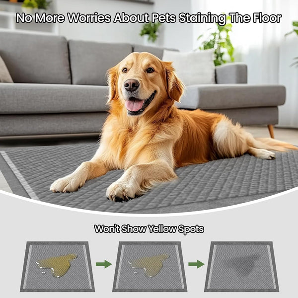 Dog Pee Pads for Dogs XXL 30"X36" 50 Count with Adhesive Tabs | Charcoal Puppy Pads Extra Large Disposable Activated Carbon Super Absorbent Full Edge-Wrapping Odor-Control Training Pads2