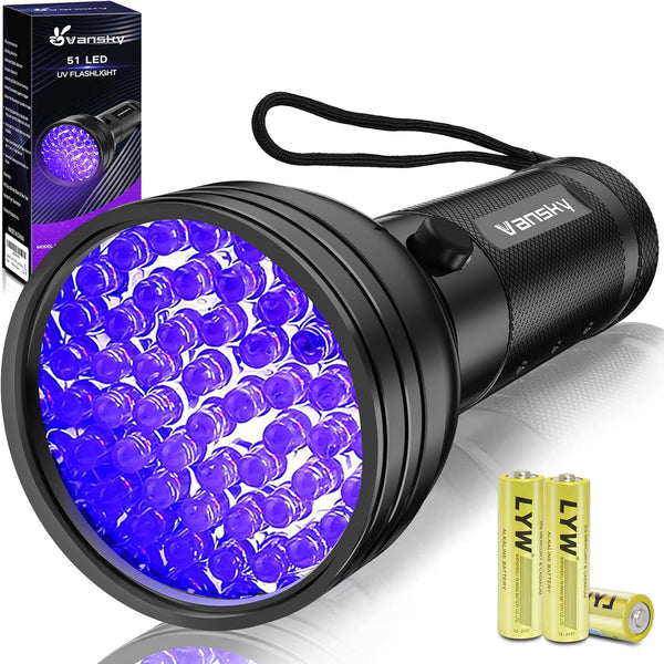 Black Light UV Light Flashlight, 21 LED 395Nm Ultraviolet Blacklight Flashlight Mini Pet Urine Detector for Dog/Cat, Dry Stains, Resin Curing, Matching with Pet Odor Eliminator(Batteries Are Included)9