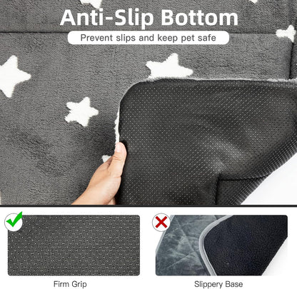 Mora Pets Cat Bed for Indoor Cats Washable Dog Crate Pad Cute Star Dog Bed Mat for Small Dogs Pet Kennel Pad for Cage Soft Flat Puppy Kitten Cushion Sleeping Anti-Slip Grey 22 X 134