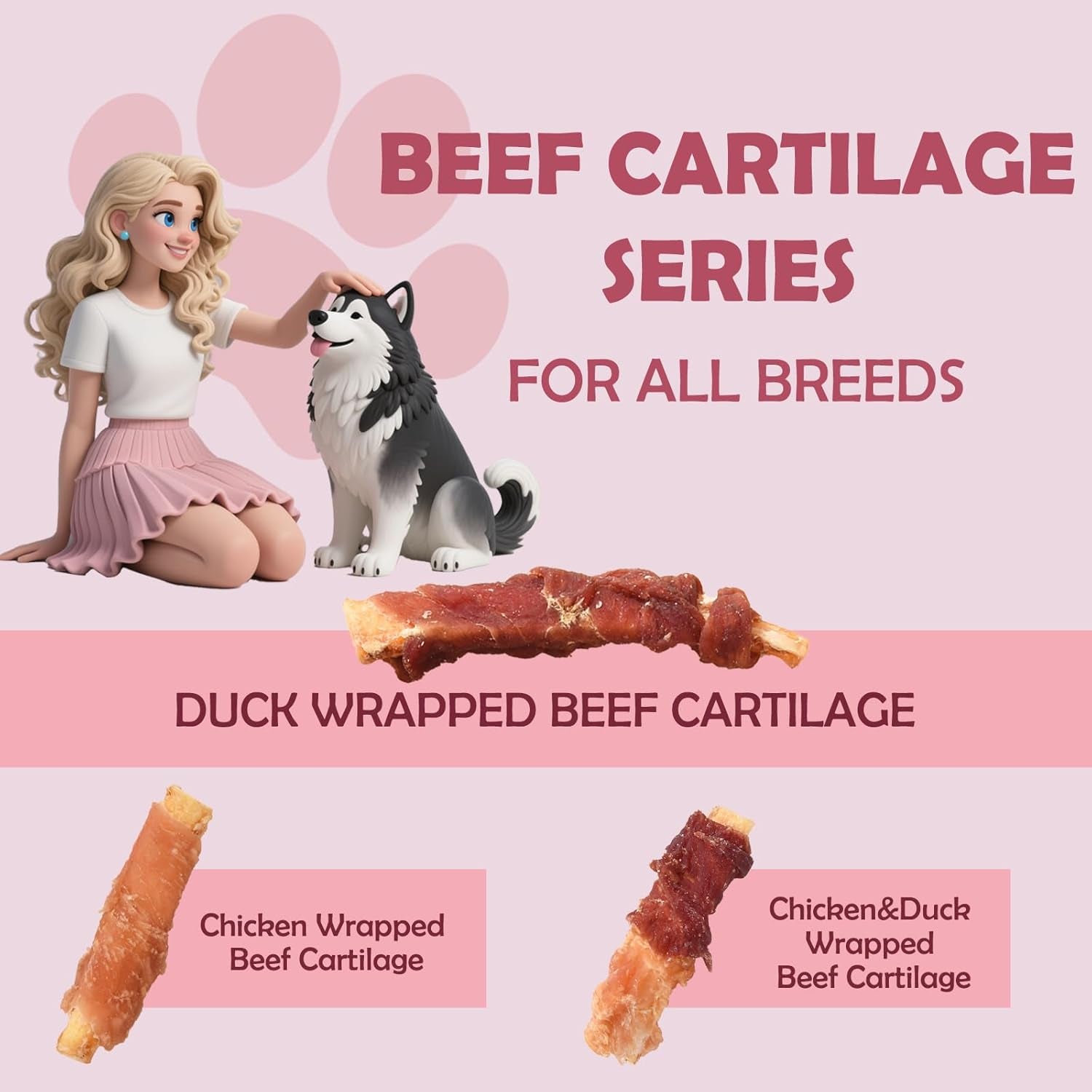 dog-treats-duck-wrapped-beef-cartilage-dog-chews-long-lasting-grain-free-rawhide-free-natural-dental-dog-bones-teeth-cleaning-training-treats-for-small-medium-large-dogs-healthy-pet-snacks