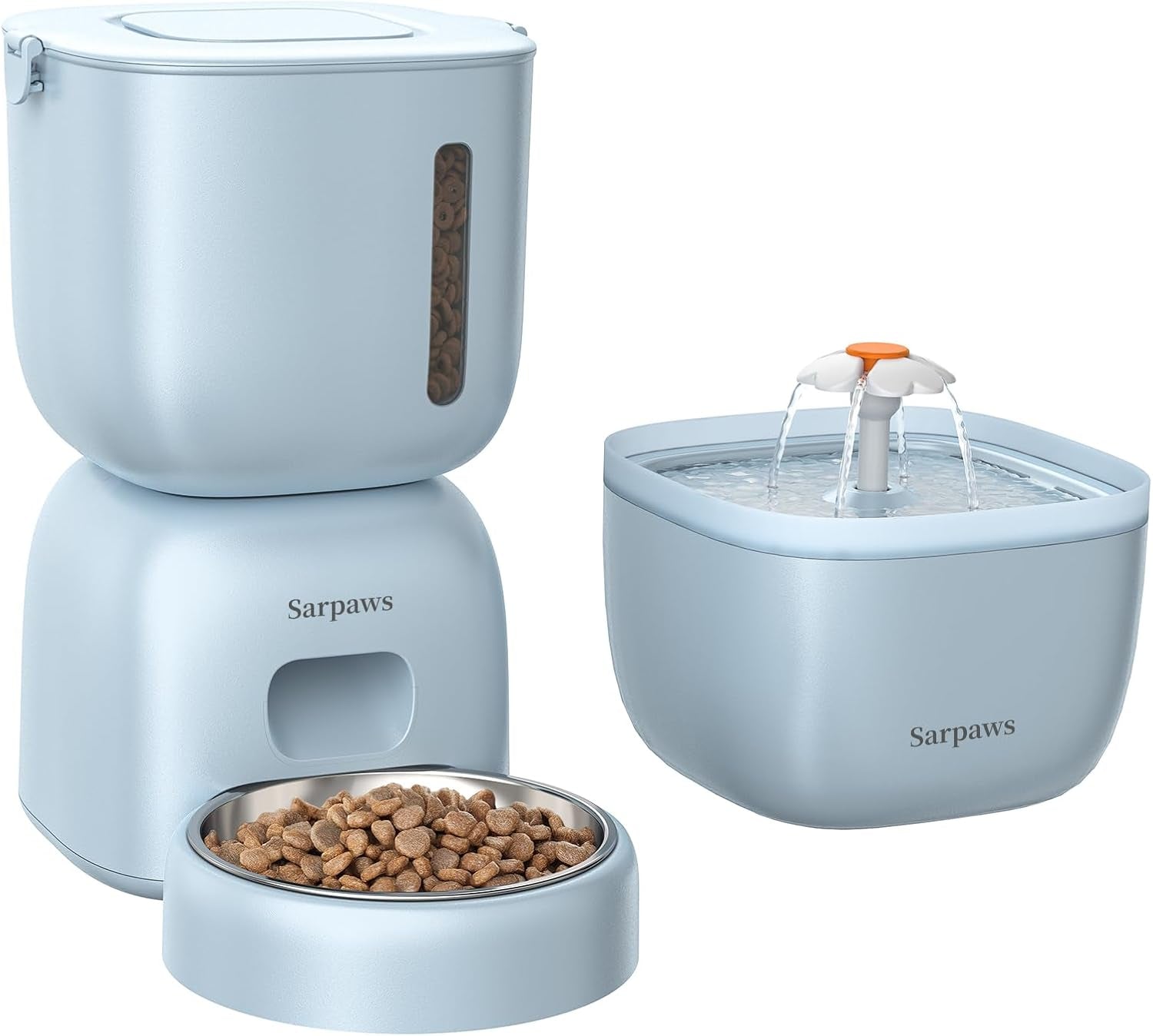 automatic-cat-feeder-and-water-dispenser-fw1-wire-or-battery-cat-food-dispenser-timer-pet-feeder-locking-lid-desiccant-bag-programmable-portion-control-4-daily-meals-10s-voice-recorder