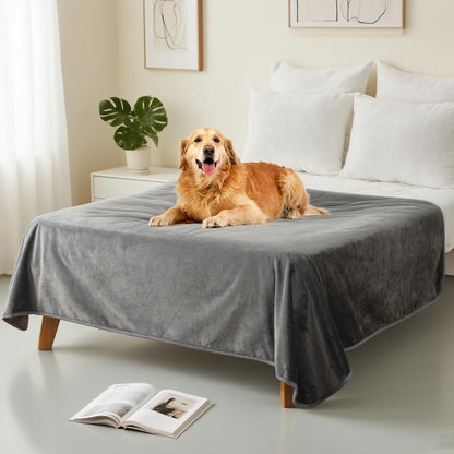 Washable Waterproof Dog Blankets for Large Dogs, 50"X60" Black | Soft Fluffy Pet Blanket for Couch Sofa Car Crate, Bed Furniture Protector, Reversible Sherpa Fleece Dog Blanket, Paw Pattern18