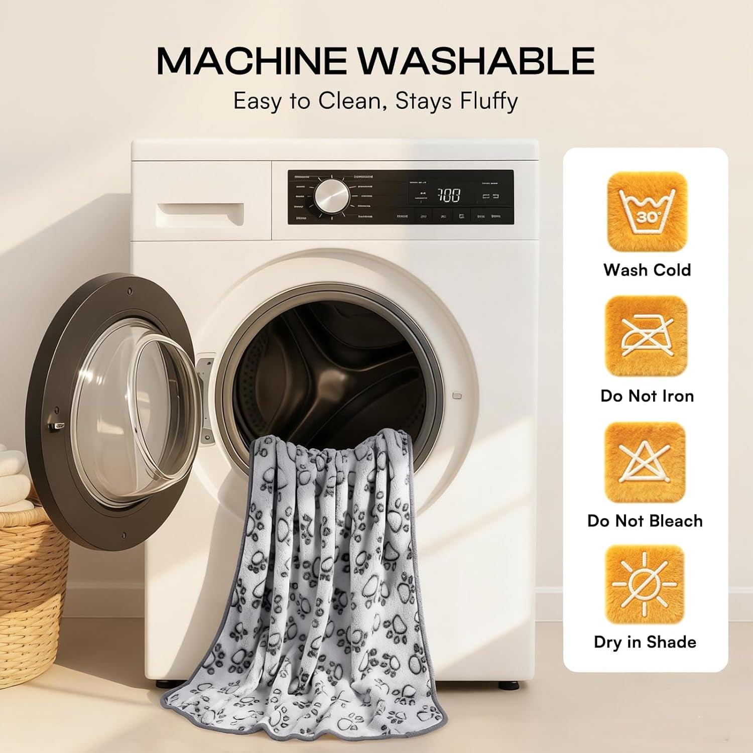 luciphia-fluffy-paw-print-dog-blanket-large-medium-small-soft-fleece-throw-300gsm-cozy-blanket-for-crate-couch-car-bed-a-puppy-cat-essential-and-dog-gift-for-pet-parents-grey-30x20