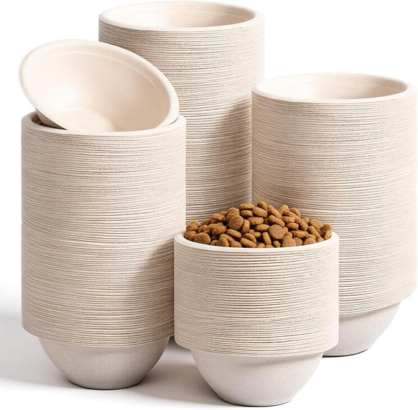 250 Pcs Disposable Pets Bowls Bulk Compostable Pets Feeding Bowls Thickened Disposable Pet Bowl Paper Dog Travel Bowl for Small Dogs Puppy Cat, Leakproof Pet Feeding and Watering1