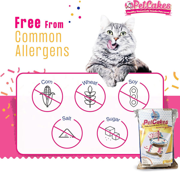 Petcakes Cat Birthday Cake Kit - All Natural Treats - Kitten & Cats Turkey Flavor Cat Food - 5.5 Oz7