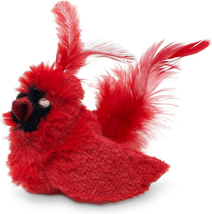 Ourpets Play-N-Squeak Real Birds Interactive Cat Toys with Catnip (Cat Toys for Indoor Cats; Catnip Toy for Cats with Bird Chirping Electronic Sound and Feather)1