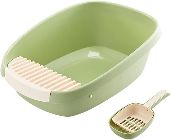 Open Cat Litter Box Large Litter Pan for Cats High Sided Kitten Litter Box with Cat Litter Scoop Removable Pedal Type Cat Toilet Pet Supplies Easy to Clean1