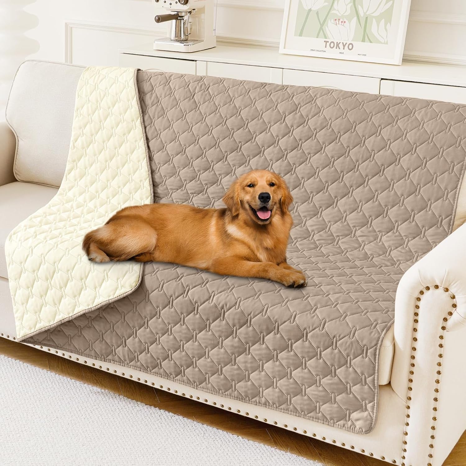 smiry-waterproof-dog-bed-cover-reversible-pet-blanket-for-sofa-couch-soft-washable-dog-blanket-leakproof-couch-cover-for-dogs-cats-furniture-protection-52x82-grey-dark-grey