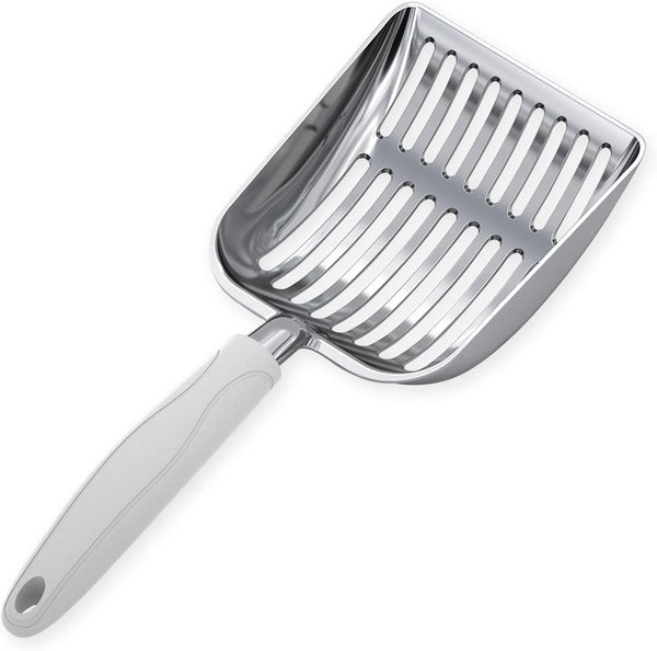 Wepet Cat Litter Scoop, Aluminum Alloy Sifter, Kitty Metal Scooper, Deep Shovel, Long Handle, Poop Sifting, Kitten Pooper Lifter, Durable, Heavy Duty, for Litter Box34