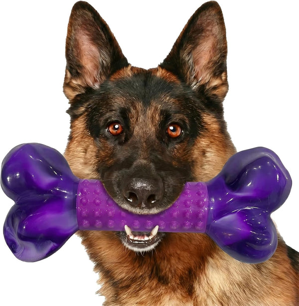 Tough Dog Toys for Aggressive Chewers: Beef Flavored Long Lasting Dog Bones for Large Dogs, Indestructible Dog Chew Toys to Keep Them Busy, Large Dog Toys for Medium & Large Breed, Red10