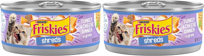 Purina Friskies Shreds Turkey and Cheese Dinner in Gravy High Protein Wet Cat Food - (Pack of 24) 5.5 Oz. Cans11
