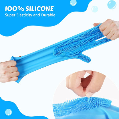 Pecute Silicone Pet Grooming Gloves for Washing Cats Dogs Bath Brush | 3,000 Soft Bristles, Gentle Massage & Deshedding, Dishwasher Safe, for Large/Thick Coats, Home/Car Cleaning4