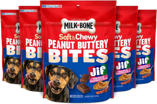 Milk-Bone Soft & Chewy Peanut Buttery Bites, 4.5 Oz. Bag | Soft Dog Treats with Jif Peanut Butter11