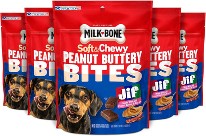 Milk-Bone Soft & Chewy Peanut Buttery Bites, 11.8 Oz. Bag | Soft Dog Treats with Jif Peanut Butter12