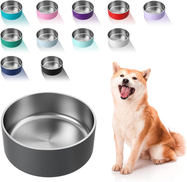 WENBOKMIN Dog Bowl, Stainless Steel Food and Water Bowl, 40Oz, Blue | Non Slip Quiet Bottom, Easy to Clean, Dishwasher Safe10