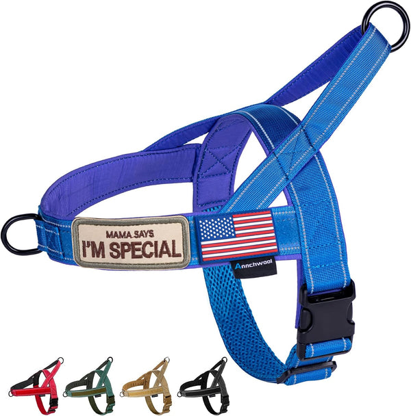 Annchwool No Pull Dog Harness with Soft Padded Handle,Reflective Strip Escape Proof and Quick Fit to Adjust Dog Harness,Easy for Training Walking for Small & Medium and Large Dogs(Brown,L)15