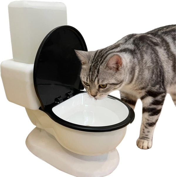 Cat Water Dispenser,Funny Toilet Shaped Pet Gravity Bowl, Easy Cleaning Automatic Cat Gravity Refilling Waterer with with Healthy Pets Water Station for Cats and Small/Medium Dog1